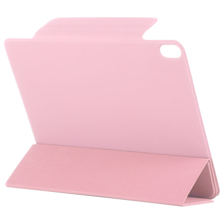 For iPad Air 13 2025 / 2024 Double-sided Clip Fixed Buckle Magnetic PU Leather Smart Tablet Case(Light Pink)