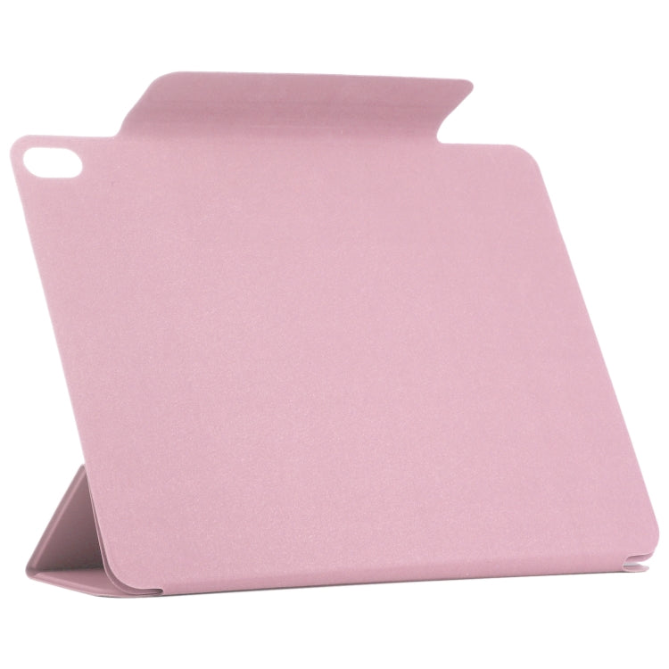 For iPad Air 13 2025 / 2024 Double-sided Clip Fixed Buckle Magnetic PU Leather Smart Tablet Case(Light Pink)