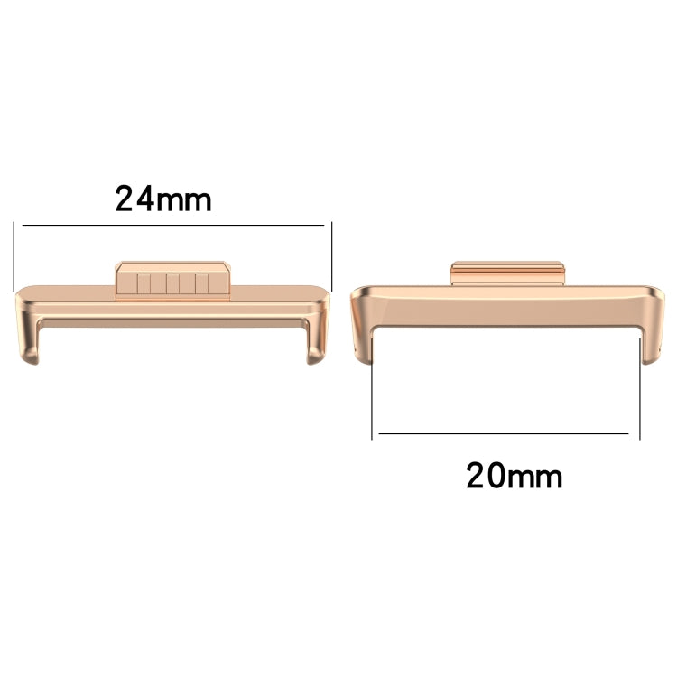 For Huawei Watch Fit3 20mm 1 Pair Stainless Steel Metal Watch Band Connector(Rose Gold) - free shipping - PMC Jewellery - Order now!