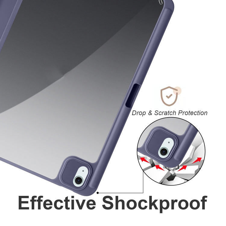 For iPad Air 11 2024 Acrylic 3-folding Smart Leather Tablet Case(Purple) - iPad Air 11 2024 Cases by PMC TechLife | Online Shopping South Africa | PMC TechLife | Buy Now Pay Later Mobicred