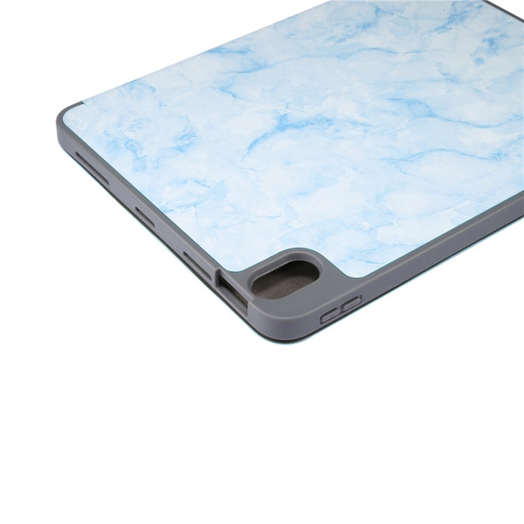 For iPad Air 11 2024 Three-fold Marble Texture Protective Tablet Case with Pen Slot(Blue) - iPad Air 11 2024 Cases by PMC TechLife | Online Shopping South Africa | PMC TechLife | Buy Now Pay Later Mobicred