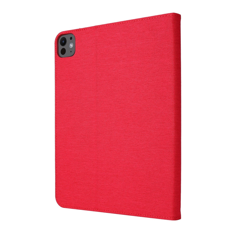 For iPad Pro 11 2024 Fabric Leather Tablet Case(Red)