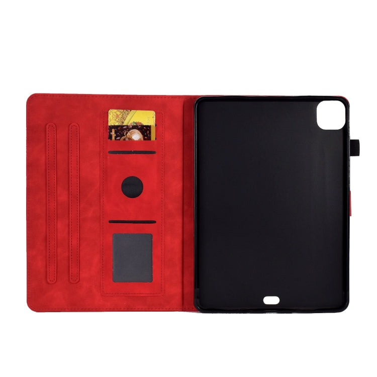 For iPad Pro 11 2024 Embossed Smile Smart Leather Tablet Case(Red)