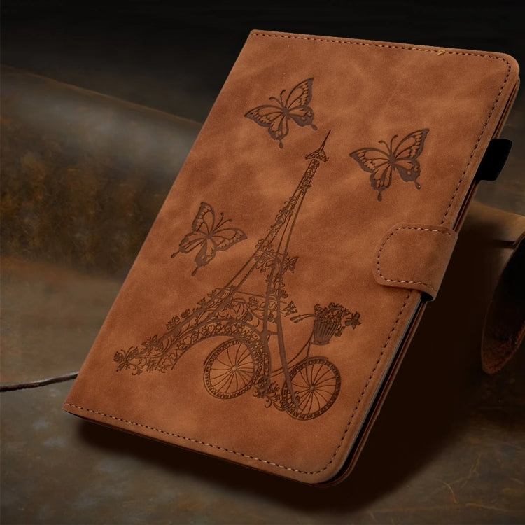 For iPad Pro 11 2024 Tower Embossed Leather Smart Tablet Case(Brown)