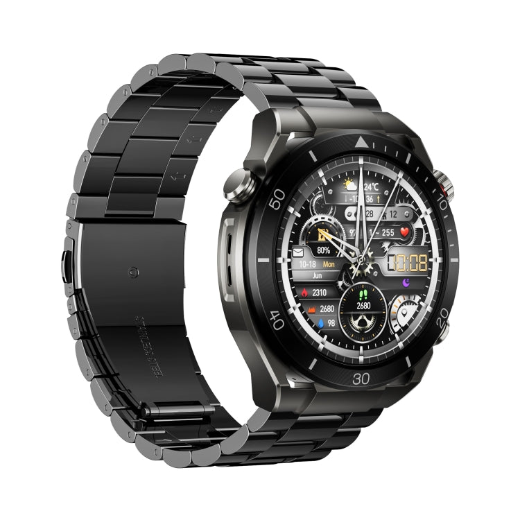 WS-20 1.43 inch IP67 Sport Smart Watch Support Bluetooth Call / Sleep / Blood Oxygen / Heart Rate / Blood Pressure Health Monitor, Steel Strap(Black)