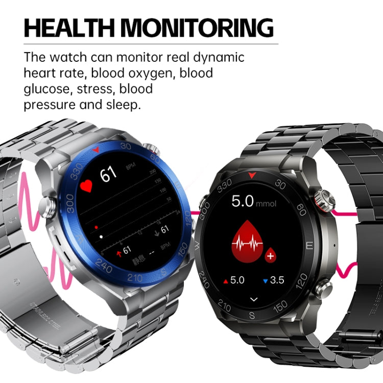 WS-20 1.43 inch IP67 Sport Smart Watch Support Bluetooth Call / Sleep / Blood Oxygen / Heart Rate / Blood Pressure Health Monitor, Steel Strap(Black)