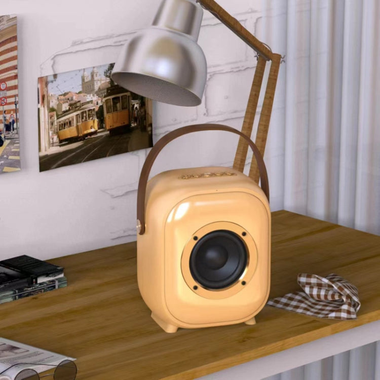 NewRixing NR168W Portable Colorful Bluetooth Speaker Home Dual Mic Karaoke Speaker(Creamy White)