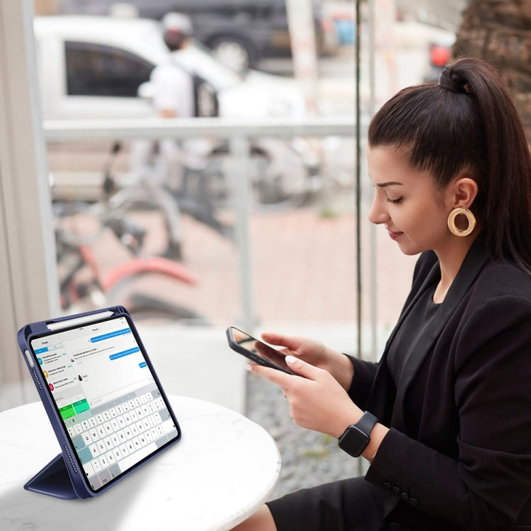 For iPad Air 11 2024 3-fold TPU Smart Leather Tablet Case with Pen Slot(Royal Blue) - iPad Air 11 2024 Cases by PMC TechLife | Online Shopping South Africa | PMC TechLife | Buy Now Pay Later Mobicred