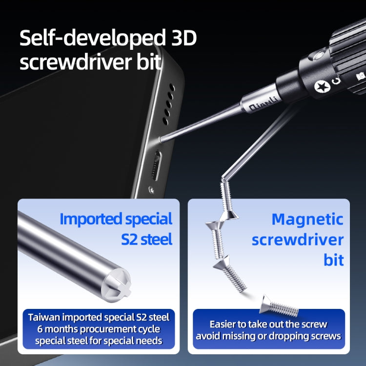 QianLi iWhale Special S2 Steel Magnetic Torque 3D Screwdriver, Model:D Pinhead Phillips 0.35 - free shipping - PMC TechLife - Order now!