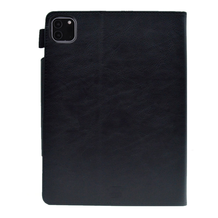 For iPad Pro 11 2024 Suede Cross Texture Magnetic Clasp Leather Smart Tablet Case(Black)