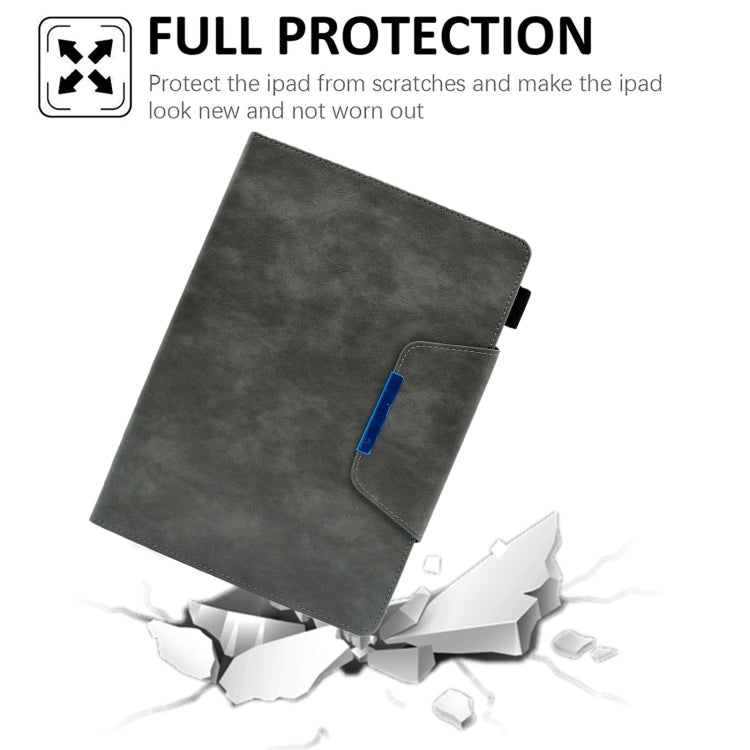 For iPad Pro 11 2024 Suede Cross Texture Magnetic Clasp Leather Smart Tablet Case(Grey) - iPad Pro 11 2024 Cases by PMC TechLife | Online Shopping South Africa | PMC TechLife | Buy Now Pay Later Mobicred