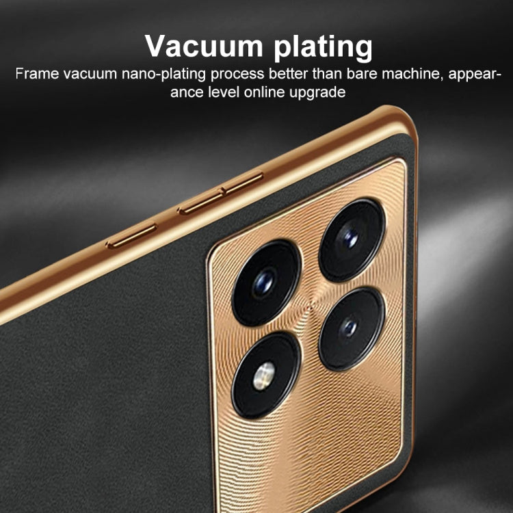 For Xiaomi Redmi K70 Pro Electroplating Lambskin Leather Phone Case(Grey) - Xiaomi Cases by PMC Jewellery | Online Shopping South Africa | PMC Jewellery | Buy Now Pay Later Mobicred