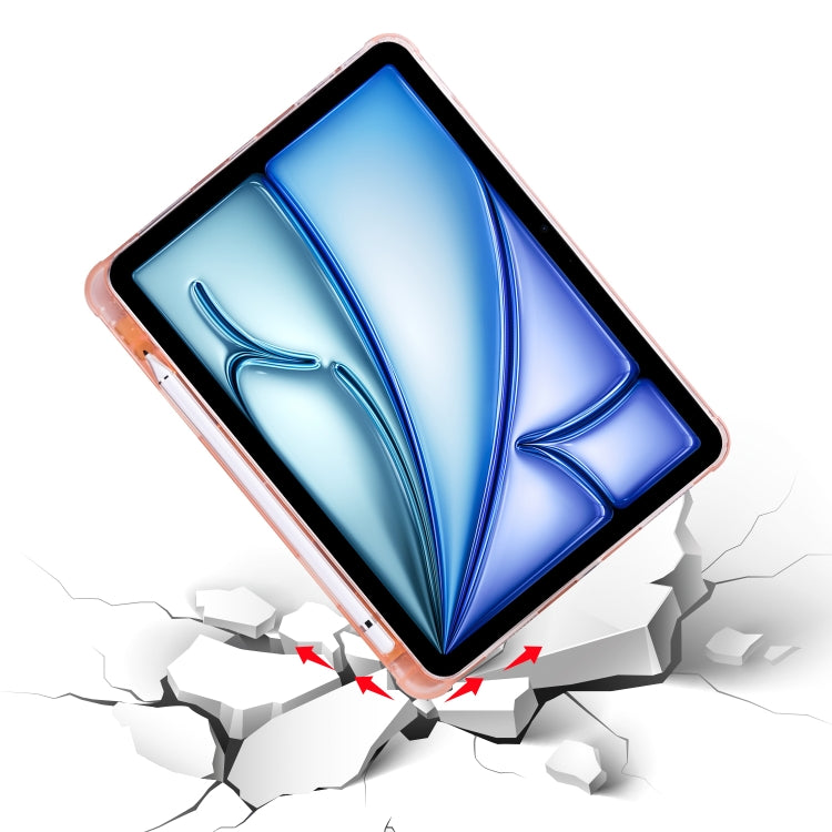 For iPad Air 11 2024 Multi-folding TPU Leather Smart Tablet Case with Pen Slot(Pink) - iPad Air 11 2024 Cases by PMC TechLife | Online Shopping South Africa | PMC TechLife | Buy Now Pay Later Mobicred