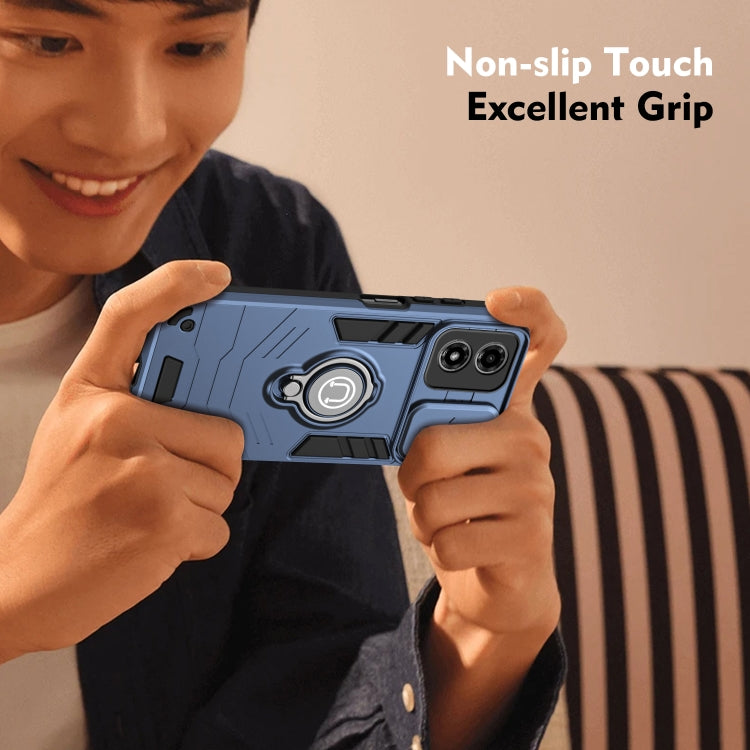 For Motorola Moto G04 / G24 Camshield Ring Holder Phone Case(Royal Blue) - Motorola Cases by PMC TechLife | Online Shopping South Africa | PMC TechLife | Buy Now Pay Later Mobicred