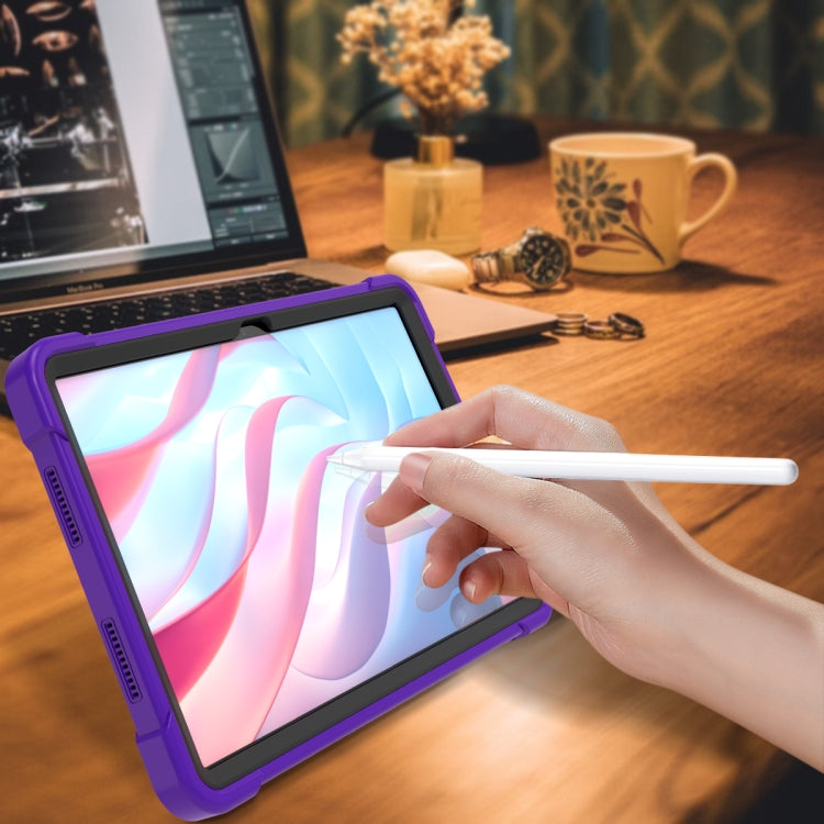 For Honor Pad X9 / X8 Pro Shockproof Silicone Hybrid PC Tablet Case with Holder(Black + Purple) - Honor by PMC TechLife | Online Shopping South Africa | PMC TechLife | Buy Now Pay Later Mobicred