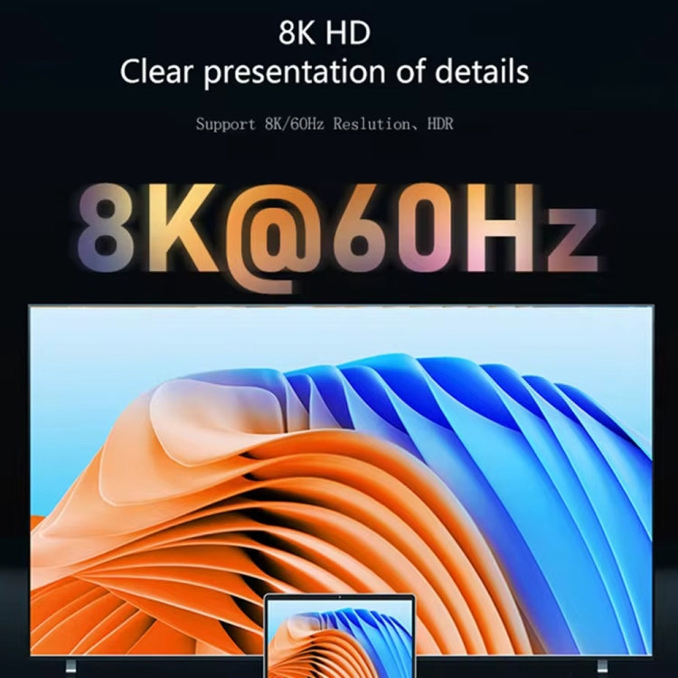 8K 60Hz HDTV to HDTV Side Bend Magnetic Converter(Black Left Bend)