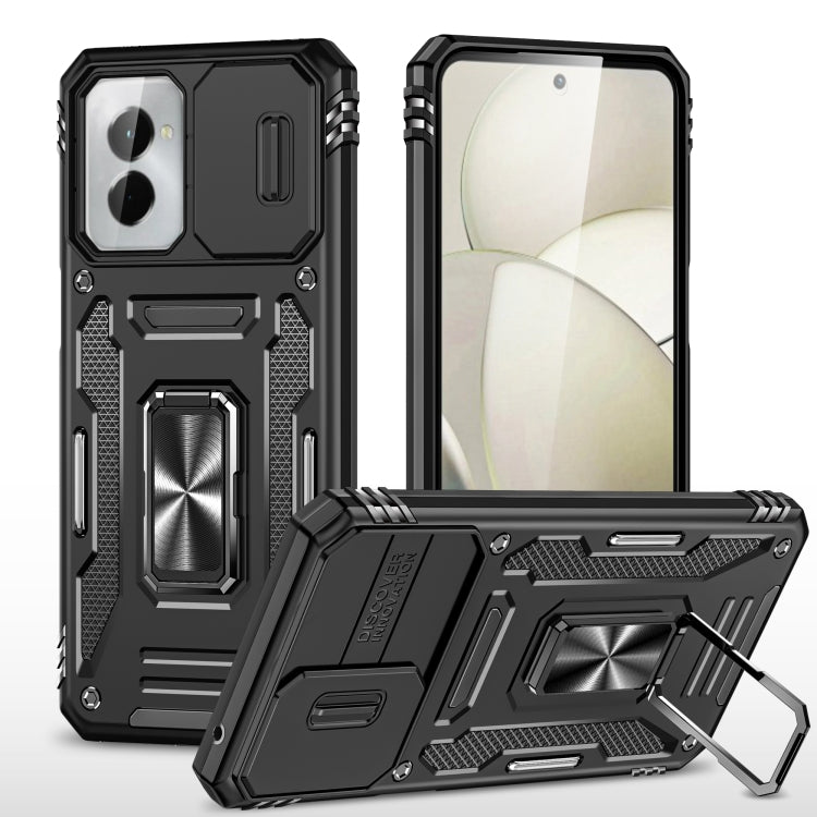 For Motorola Moto G Play 5G 2024 Armor PC + TPU Camera Shield Phone Case(Black)