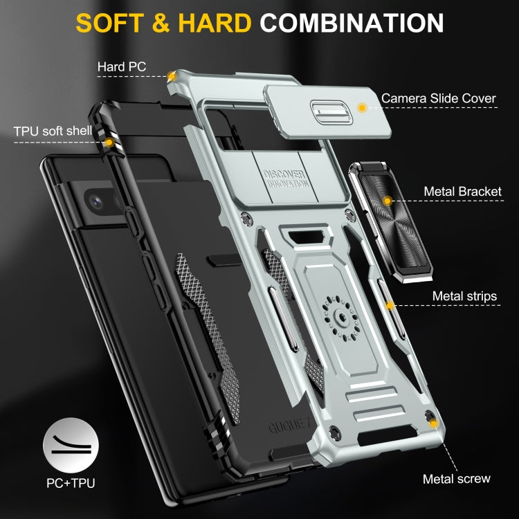 For Google Pixel 9 Pro XL 6.8 Armor PC + TPU Camera Shield Phone Case(Grey) - free shipping - PMC TechLife - Order now!