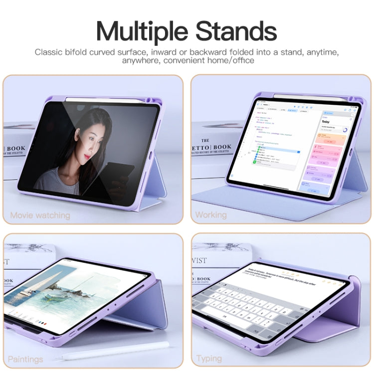 For iPad Air 13 2024 / Pro 12.9 2022 2-Fold Clear Acrylic Leather Tablet Case(Light Purple) - iPad Pro 12.9 (2022/2021) Cases by PMC TechLife | Online Shopping South Africa | PMC TechLife | Buy Now Pay Later Mobicred
