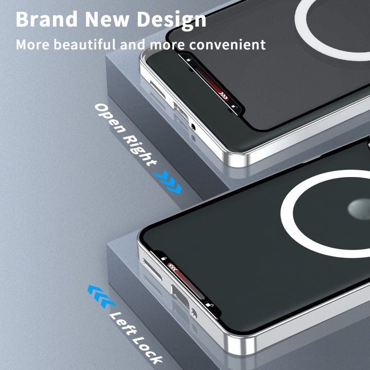 For Motorola Edge 50 Ultra Frosted Metal MagSafe Magnetic Phone Case(Silver)
