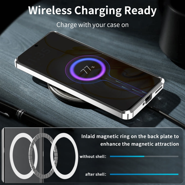 For Motorola Edge 50 Frosted Metal MagSafe Magnetic Phone Case(Silver) - Motorola Cases by PMC TechLife | Online Shopping South Africa | PMC TechLife | Buy Now Pay Later Mobicred