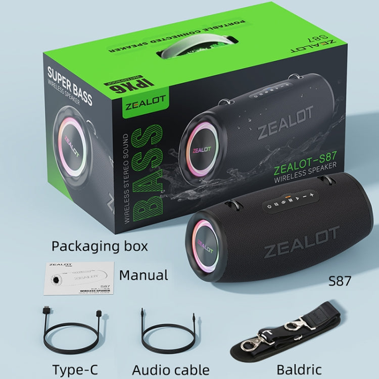 Zealot S87 80W Portable Outdoor Bluetooth Speaker with RGB Light(Blue) - free shipping - PMC Jewellery - Order now!
