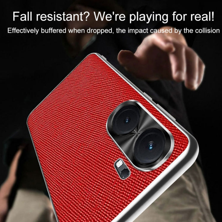 For vivo iQOO 12 Pro Silver Edge Cross Texture PU Leather Phone Case(Sapphire Blue) - iQOO 12 Pro Cases by PMC TechLife | Online Shopping South Africa | PMC TechLife | Buy Now Pay Later Mobicred