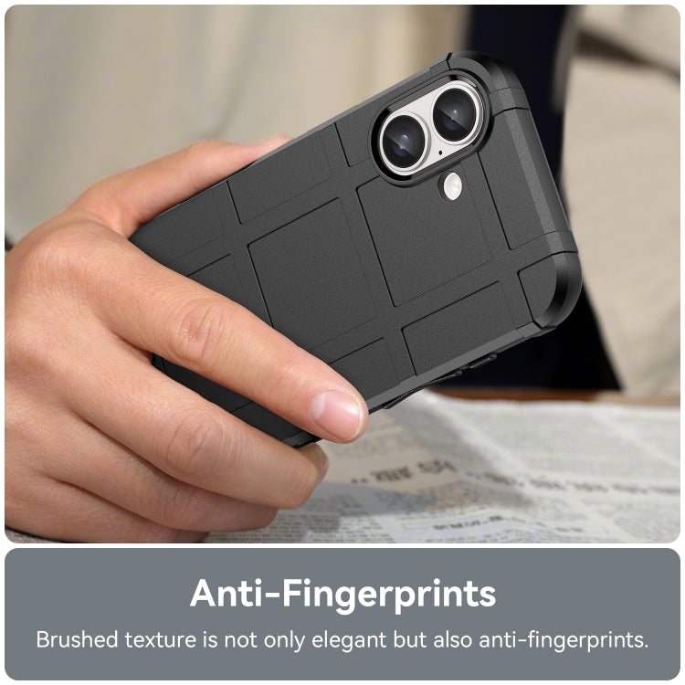 For iPhone 16 Plus Full Coverage Shockproof TPU Phone Case(Black)