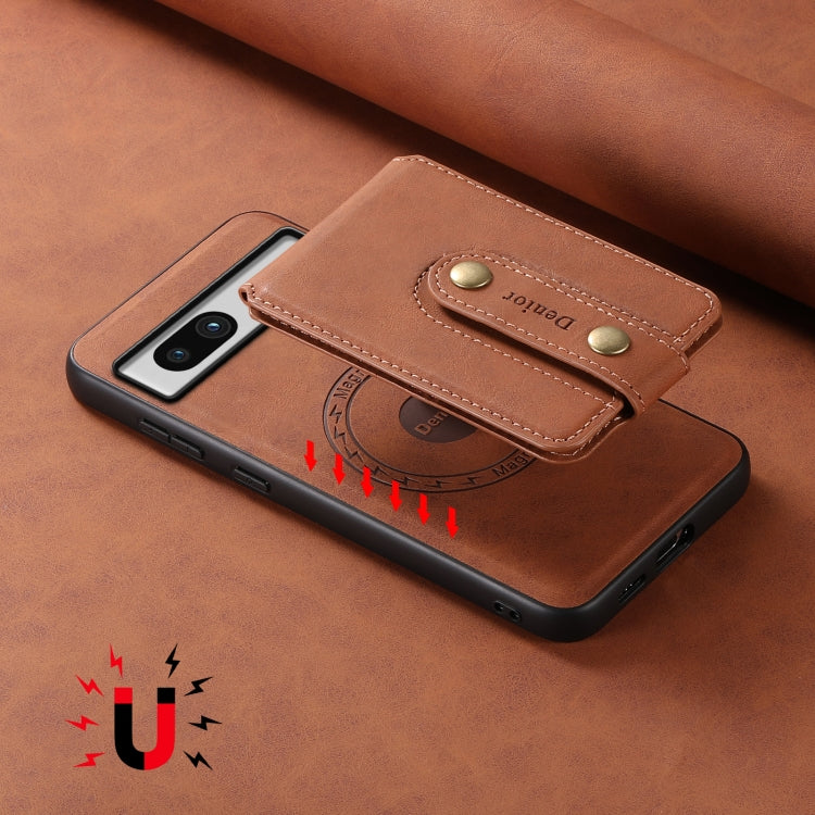 For Google Pixel 7a Denior D14 NK Retro Pattern MagSafe Magnetic Card Holder Leather Phone Case(Brown) - free shipping - PMC TechLife - Order now!