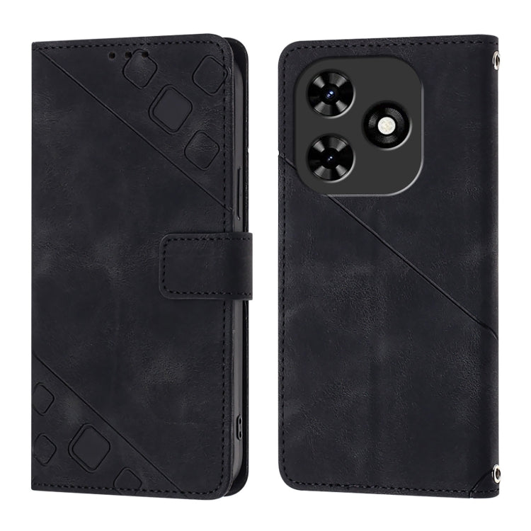 For Tecno Spark Go 2024 / Spark 20C Skin Feel Embossed Leather Phone Case(Black)