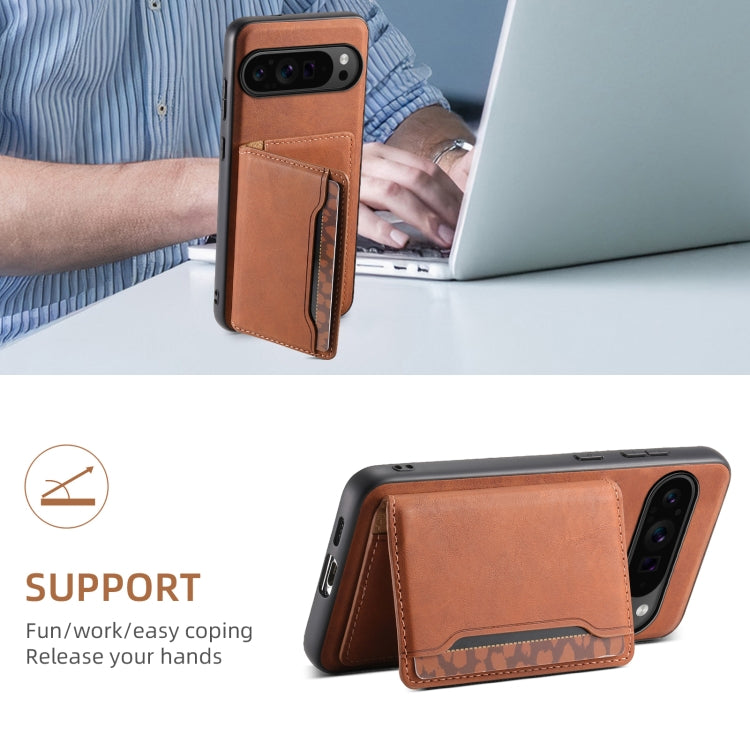 For Google Pixel 9 Pro Denior D13 Retro Texture Leather MagSafe Card Bag Phone Case(Brown) - free shipping - PMC TechLife - Order now!