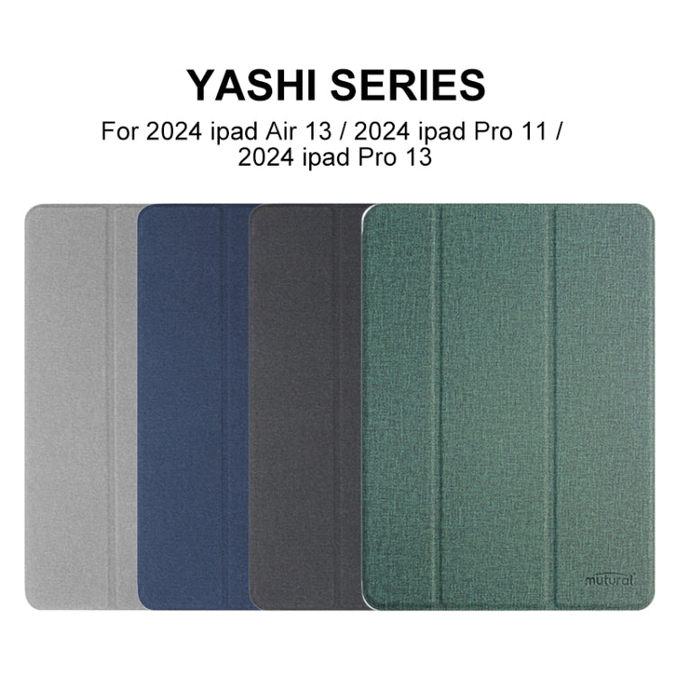 For iPad Air 13 2025 / 2024 Mutural YASHI Series Tablet Leather Smart Case(Blue)