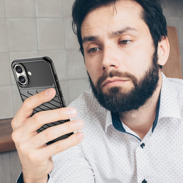 For iPhone 16 Thunderbolt Shockproof Soft TPU Phone Case(Black) - iPhone 16 Cases by PMC TechLife | Online Shopping South Africa | PMC TechLife | Buy Now Pay Later Mobicred