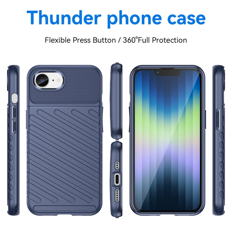 For iPhone SE 2024 Thunderbolt Shockproof Soft TPU Phone Case(Blue)