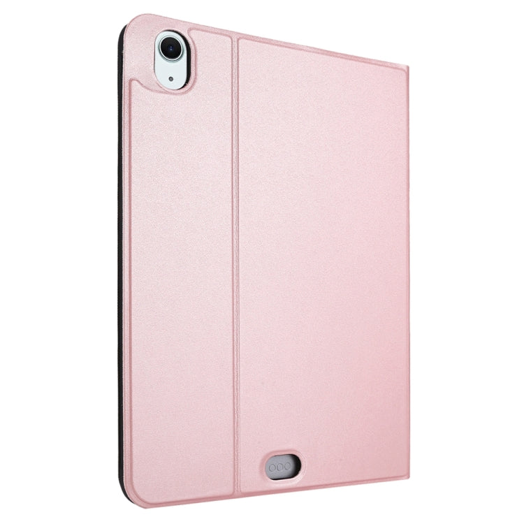 For iPad Air 11 2025 / 2024 Stretch Voltage Plain Leather Smart Tablet Case(Rose Gold)
