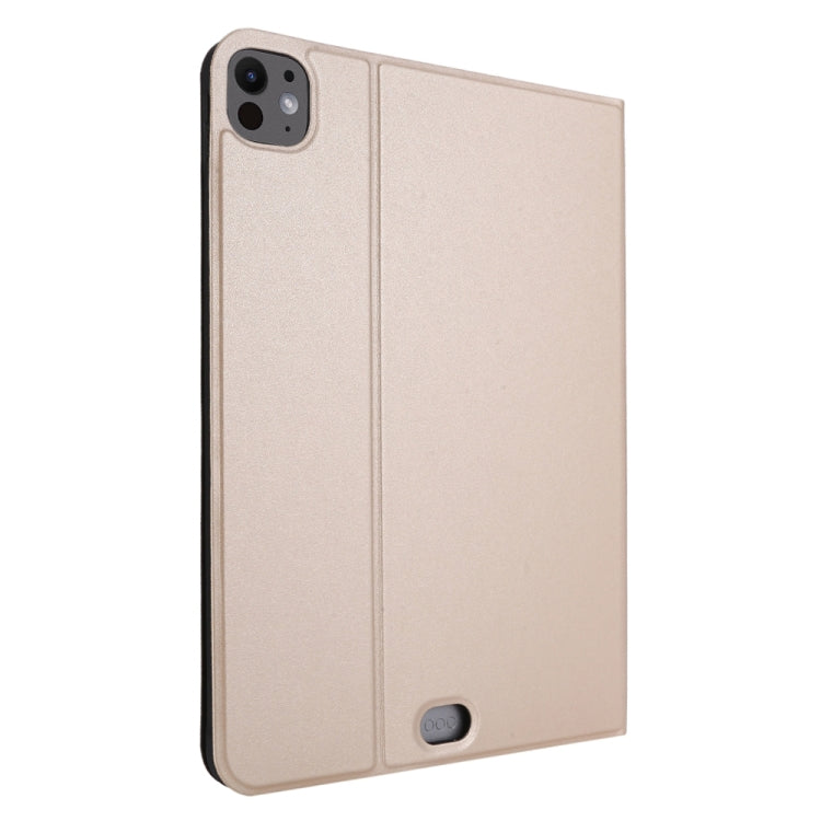 For iPad Pro 11 2024 Stretch Voltage Plain Leather Smart Tablet Case(Gold)