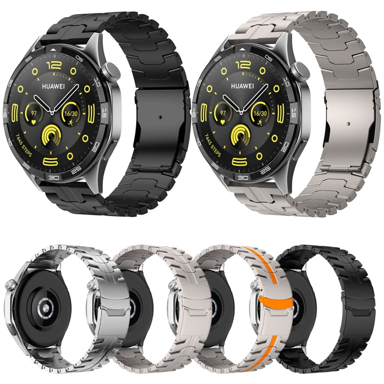 22mm Dual Safety Buckle Turtle Buckle Stainless Steel Watch Band(Silver)