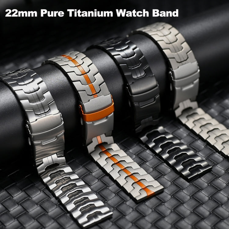 22mm Dual Safety Buckle Turtle Buckle Stainless Steel Watch Band(Silver)