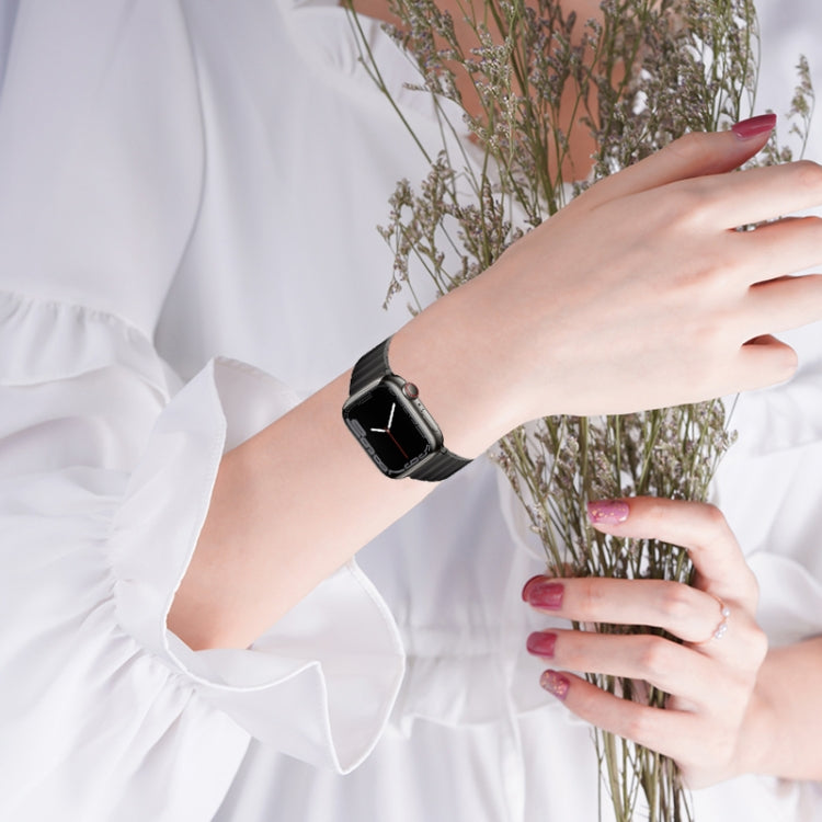 For Apple Watch Ultra 2 49mm PG65 Single Bead Bamboo Joint Spring Bars Titanium Metal Watch Band(Black) - free shipping - PMC Jewellery - Order now!