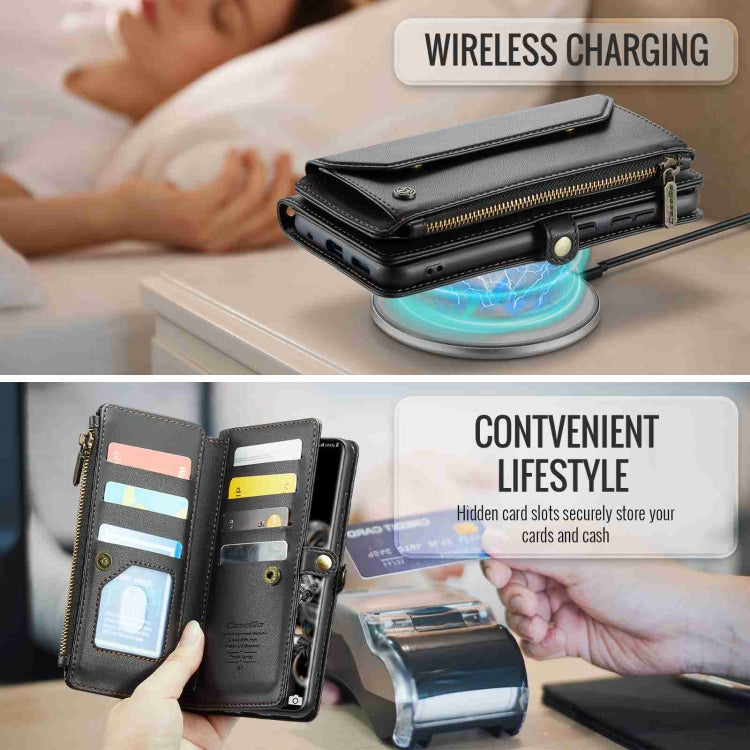 For Samsung Galaxy S20 Ultra CaseMe C36 Card Slots Zipper Wallet RFID Anti-theft Leather Phone Case(Black)