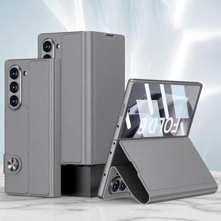 For Samsung Galaxy Z Fold6 GKK Integrated Flip Leather Phone Case(Grey)