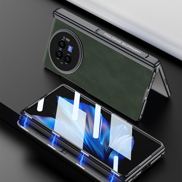 For vivo X Fold3 Pro GKK Integrated Magnetic Fold Hinge Leather Shockproof Phone Case(Matte Black)