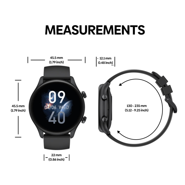 Zeblaze Btalk 3 Plus 1.39 inch Screen Fitness & Wellness Smart Watch Supports Voice Calling(Black) - free shipping - PMC TechLife - Order now!