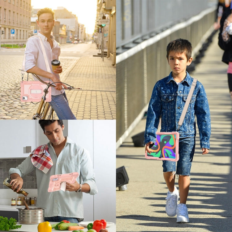 For Lenovo Tab M11 / Xiaoxin Pad 11 2024 360 Degree Rotation PC Contrast Silicone Tablet Case(Rose Gold)