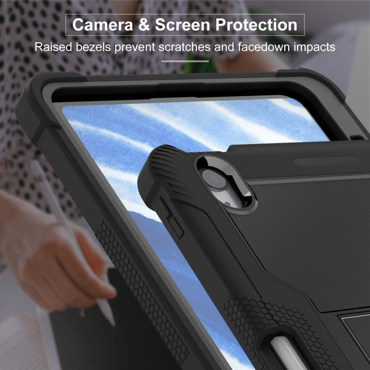 For iPad Air 11 2024 / Air 2022 10.9 Shockproof Silicone Hybrid PC Tablet Case with Holder(Black) - iPad Air 11 2025 / 2024 Cases by PMC TechLife | Online Shopping South Africa | PMC TechLife | Buy Now Pay Later Mobicred