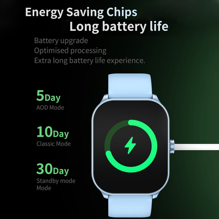 CY900 2.1 inch HD Square Screen Smart Watch, Supports Bluetooth Call / Wellness Tracking(Black)