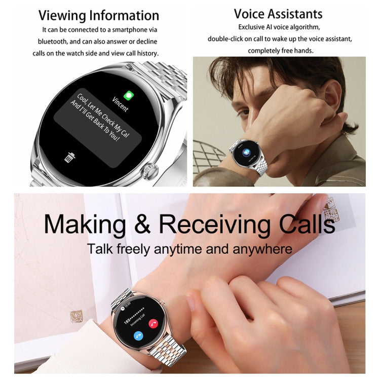 MT55 1.43 inch AMOLED HD Screen Ultra-thin Smart Call Health Watch, Silicone Strap(Black)