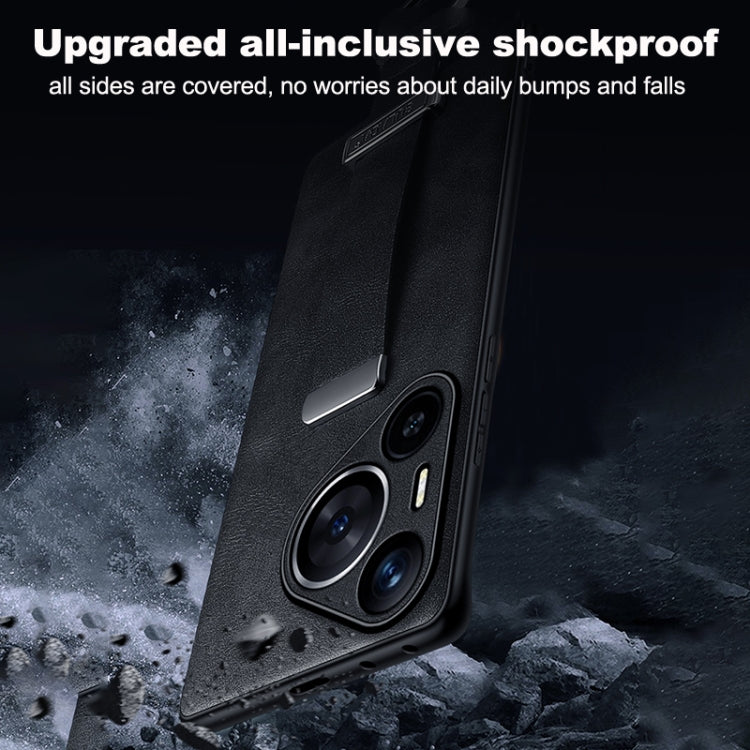 For Huawei Pura 70 Ultra SULADA PC Hybrid Leather Texture Skin Feel Shockproof Phone Case(Black) - free shipping - PMC Jewellery - Order now!