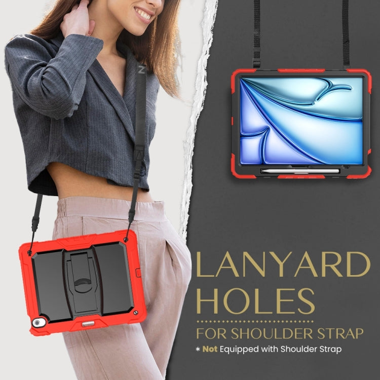 For iPad Air 13 2025 / 2024 Silicone Hydric PC Tablet Case with Shoulder Strap & Holder(Red) - iPad Air 13 2025 / 2024 Cases by PMC TechLife | Online Shopping South Africa | PMC TechLife | Buy Now Pay Later Mobicred
