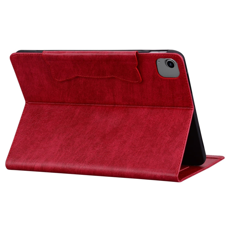 For iPad Air 11 2025 / 2024 / Air 5 / Air 4 Cat Buckle Leather Smart Tablet Case(Red)